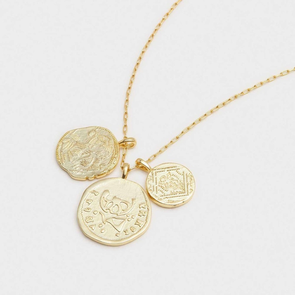 NWT- Ana Coin Pendant Necklace- 18kt Gold Plated